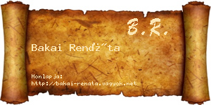 Bakai Renáta névjegykártya