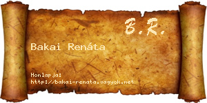 Bakai Renáta névjegykártya